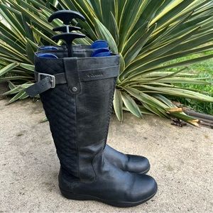Columbia Lisa Tall Waterproof Black Quilted Leather Boot Women's Size 9